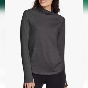 Eddie Bauer Women's Active Funnel Neck Long Sleeve Top Pullover  Size XS Grey